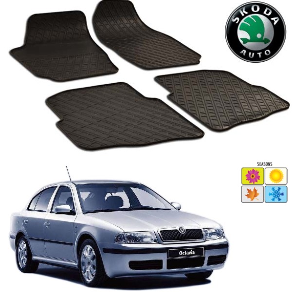 Set covorase auto Hitech din cauciuc Skoda Octavia 2003